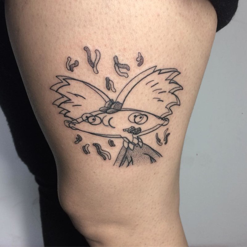 Childhood tv show Hey Arnold tattoo
